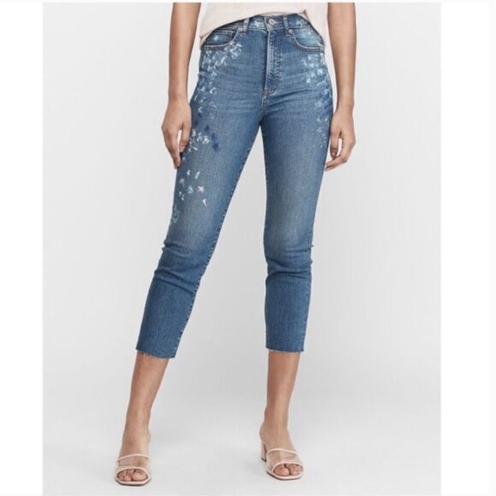 NEW Express splatter jeans, 2S (2 short)